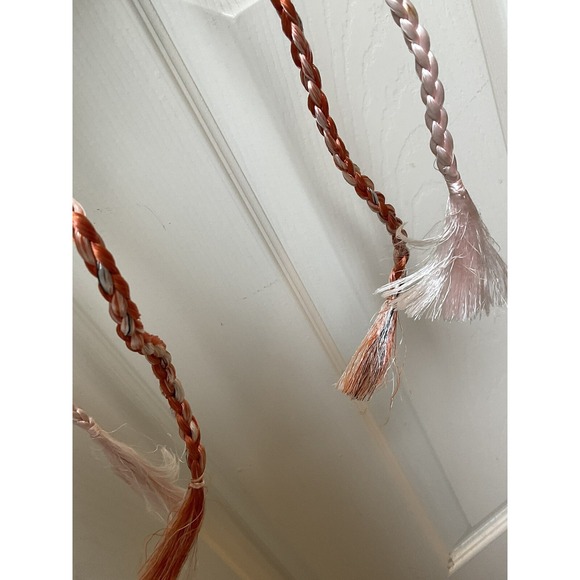 Vintage Japanese Obi Tie Waist Fabric Belt Peach Orange Stripes 40 Inches Spring - Picture 6 of 13